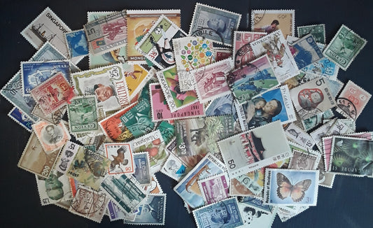 Lot of 100 Asian Stamps –  Great Value Continental Selection -  Historical And Unique Mix