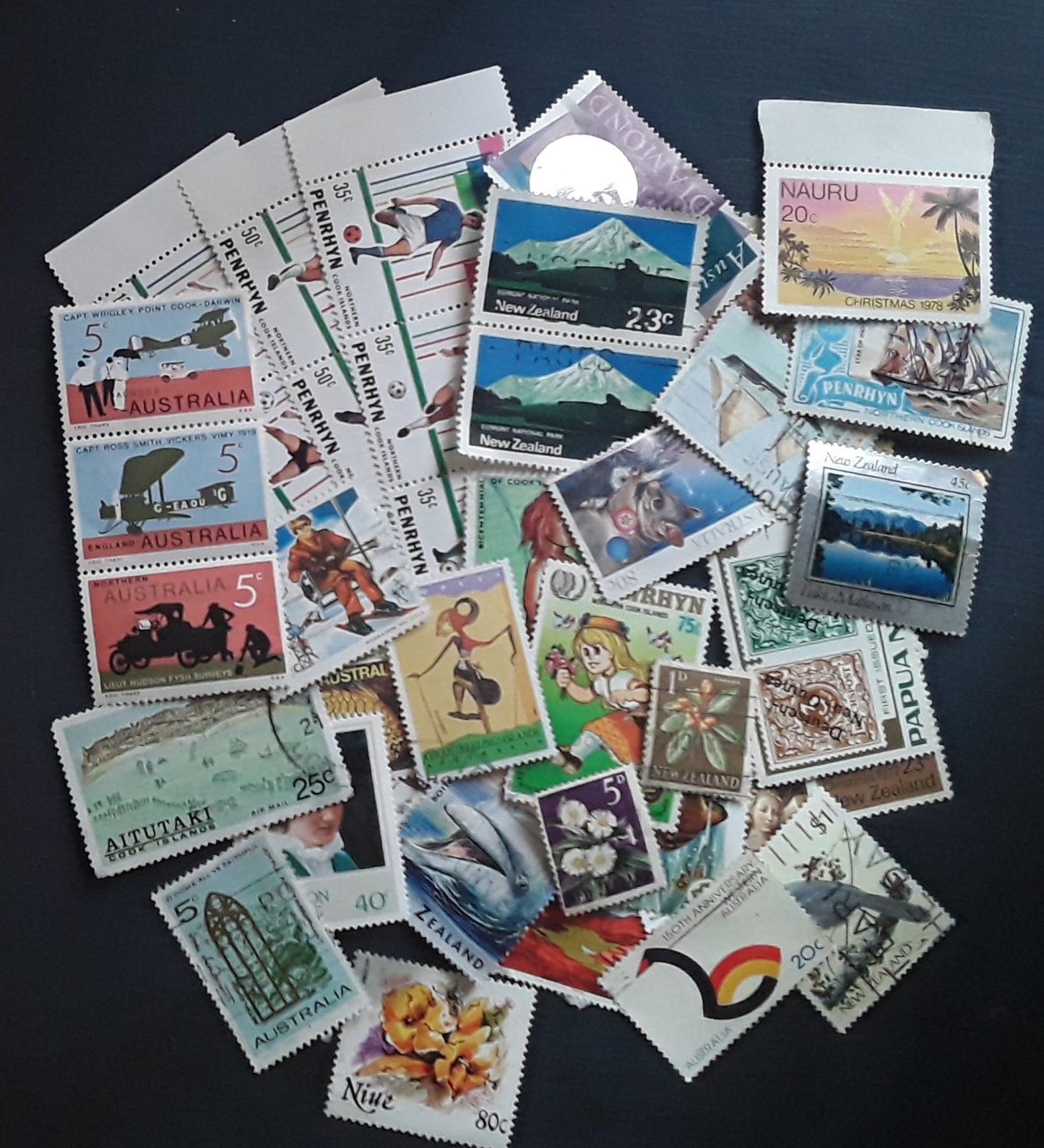 Lot of 100 Oceania Pacific Islands Stamps –  Exotic Continental Selection - Great Value