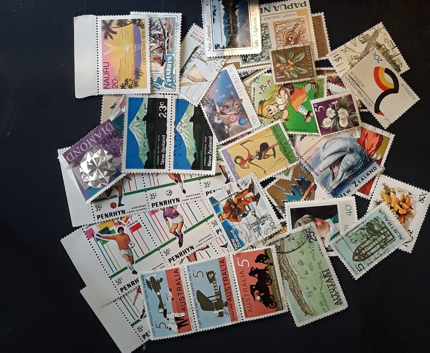 Lot of 100 Oceania Pacific Islands Stamps –  Exotic Continental Selection - Great Value