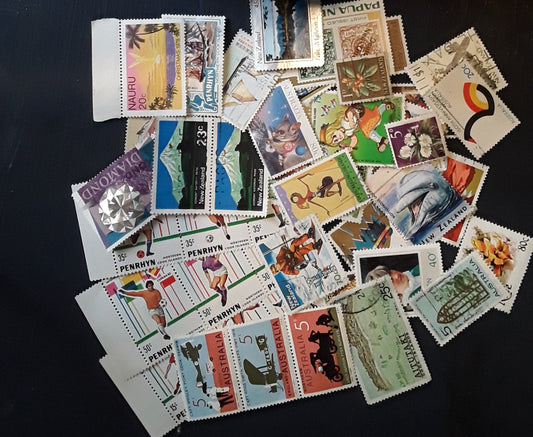 Lot of 100 Oceania Pacific Islands Stamps –  Exotic Continental Selection - Great Value