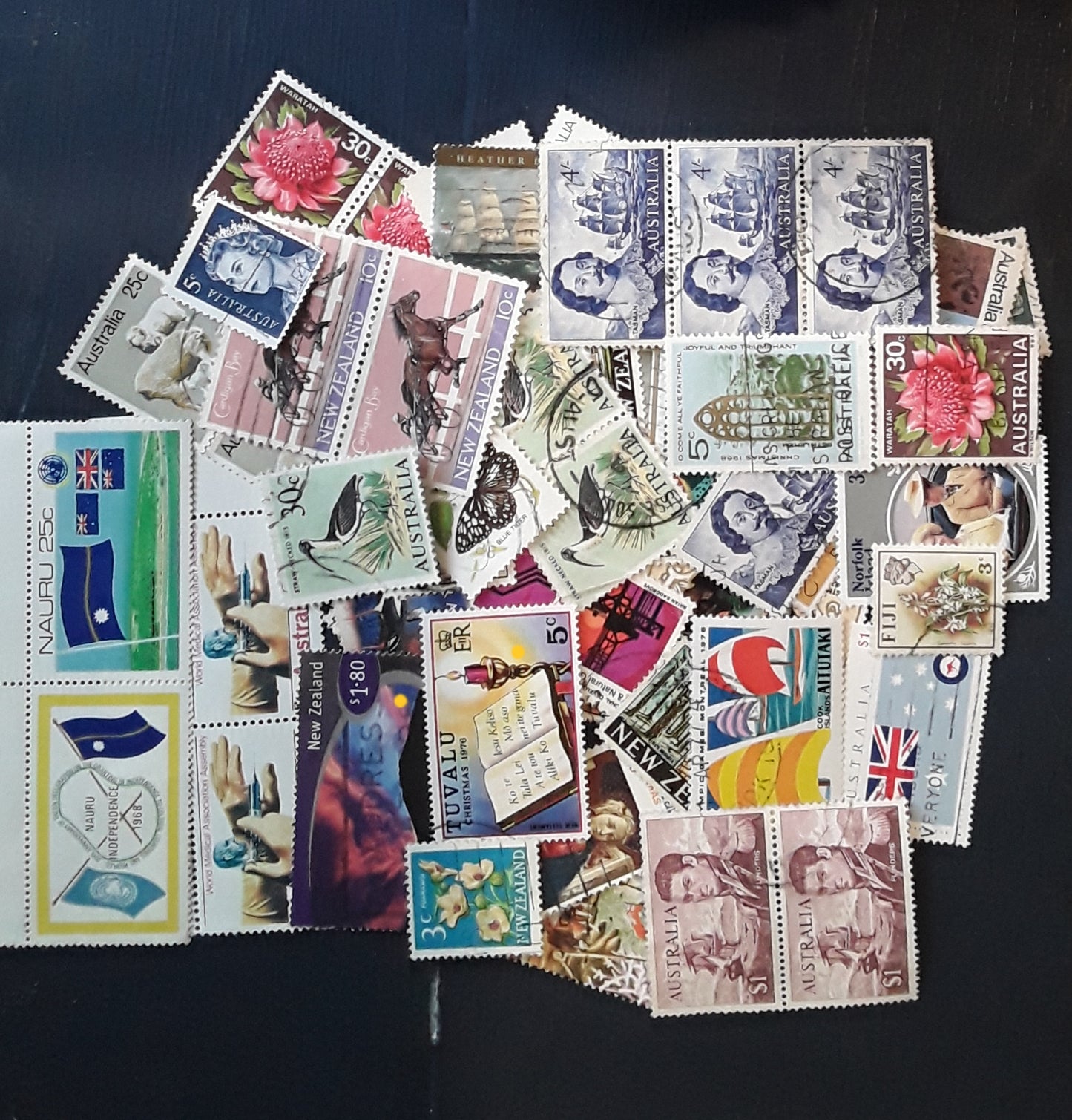 Lot of 100 Oceania Pacific Islands Stamps –  Exotic Continental Selection - Great Value