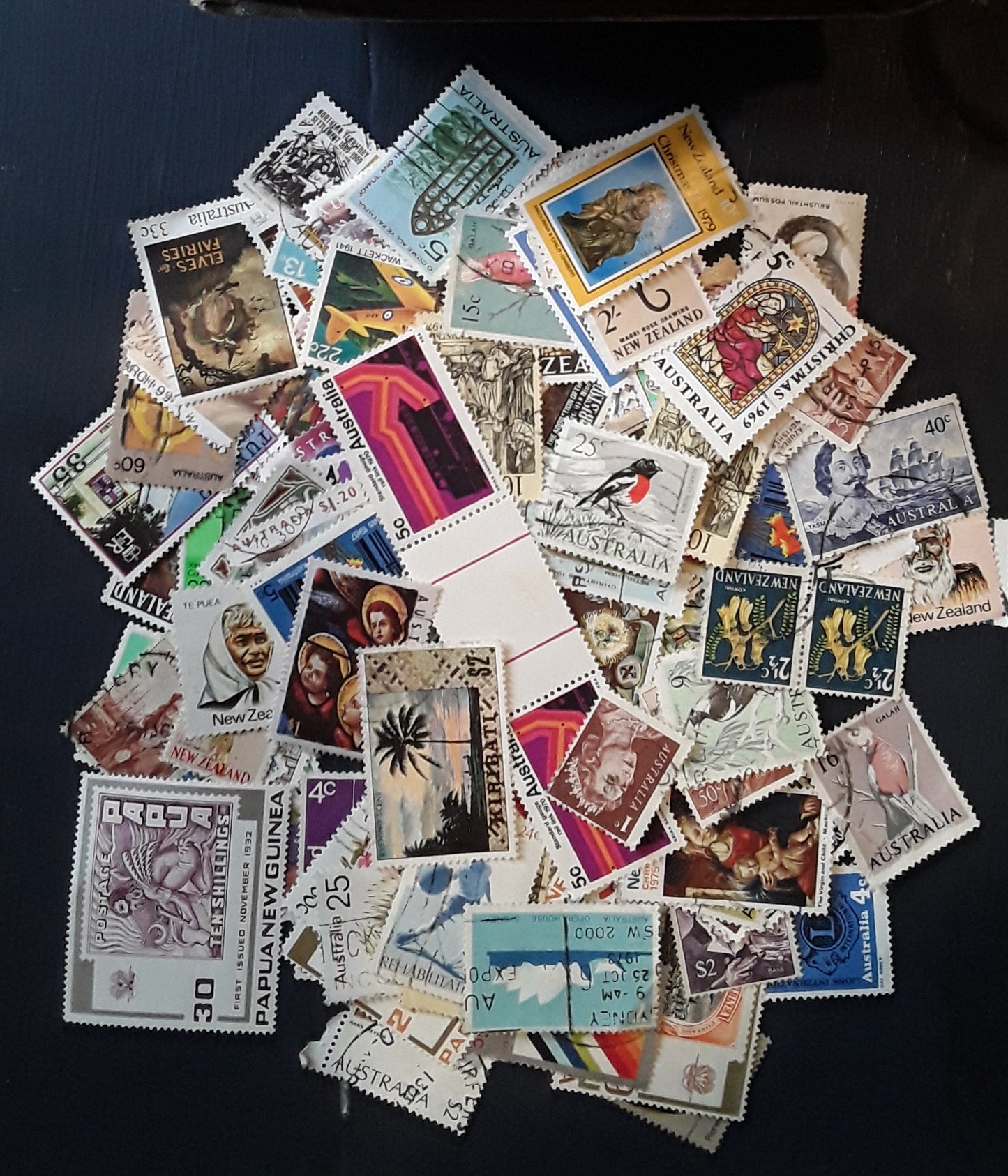 Lot of 100 Oceania Pacific Islands Stamps –  Exotic Continental Selection - Great Value