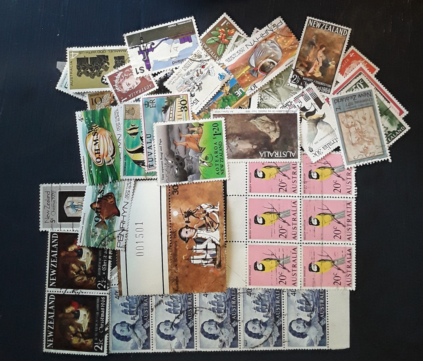 Lot of 100 Oceania Pacific Islands Stamps –  Exotic Continental Selection - Great Value