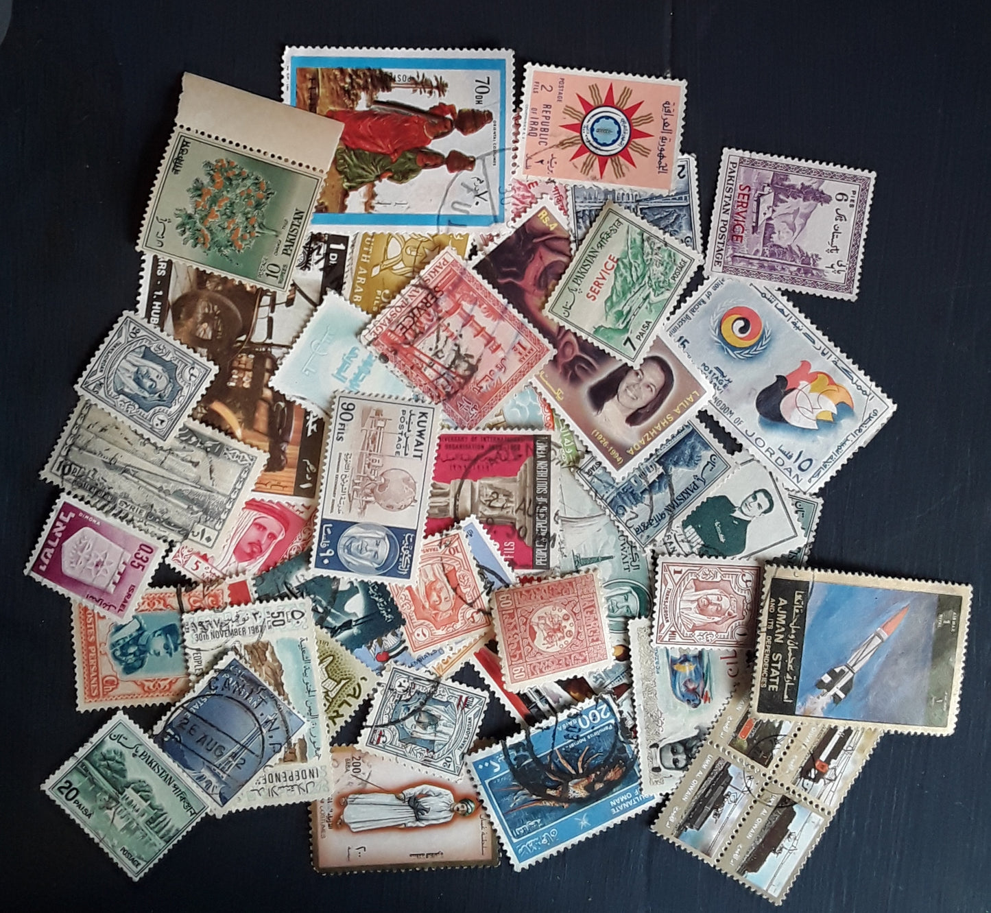 Lot of 50 Middle Eastern Stamps – Historical & Cultural Continental Selection