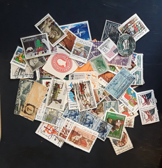 Lot of 100 United States And Canada Stamps –  Unique & Cultural Continental Selection