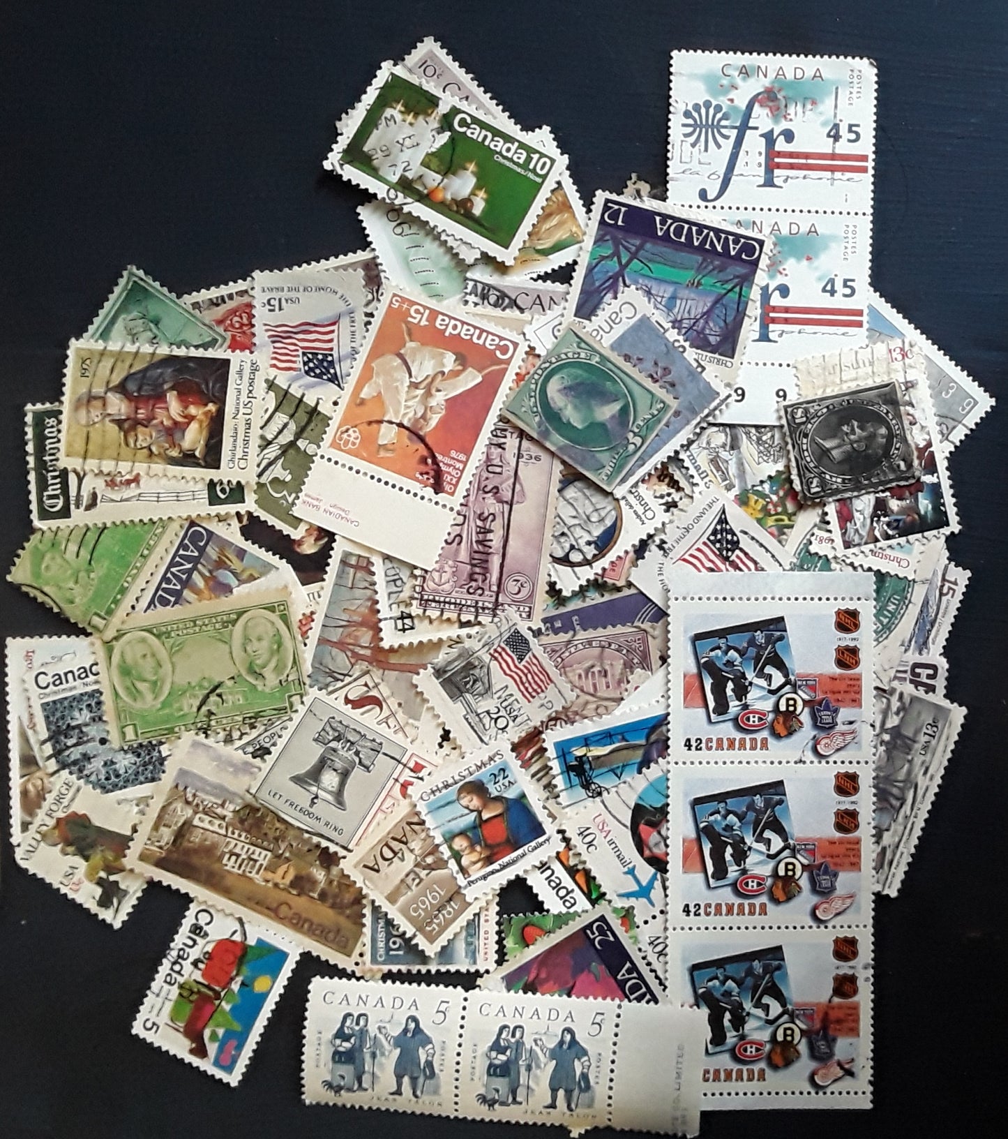 Lot of 100 United States And Canada Stamps –  Unique & Cultural Continental Selection