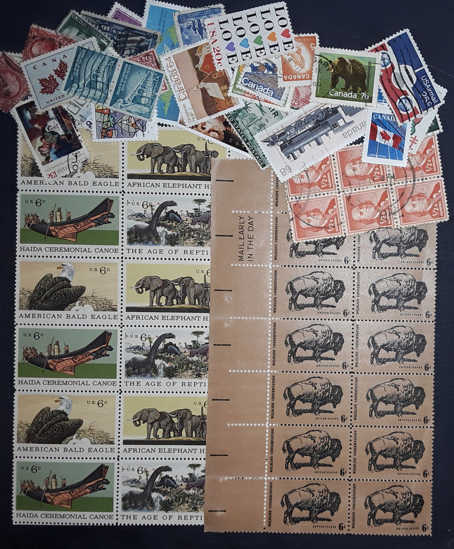 Lot of 100 United States And Canada Stamps –  Unique & Cultural Continental Selection