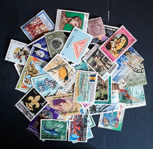 Lot Of 50 Caribbean Stamps - Vibrant And Exotic - Continental Collection
