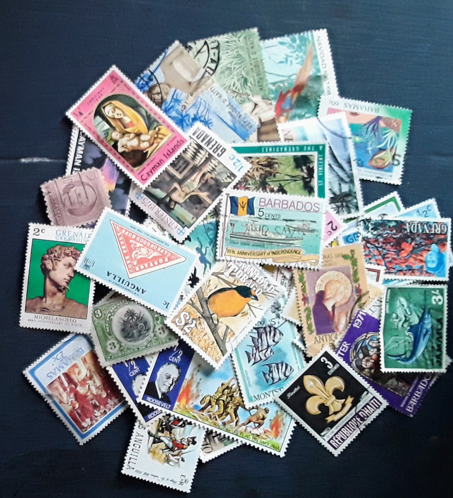 Lot Of 50 Caribbean Stamps - Vibrant And Exotic - Continental Collection