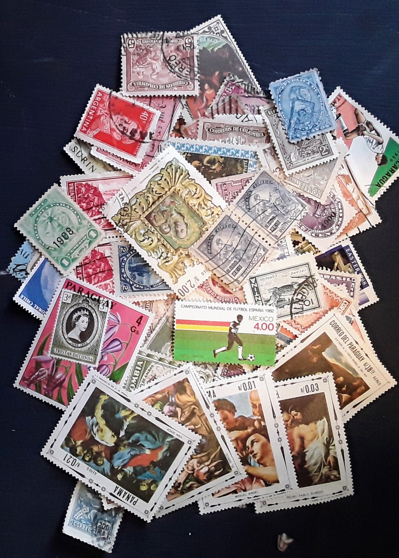Lot Of 100 South And Central American Stamps - Diverse And Vibrant - Continental Collection