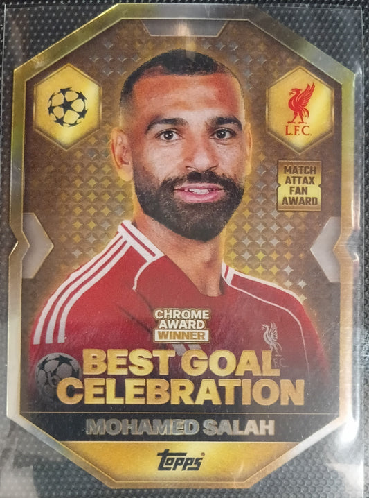 Match Attax 25/6 Mohammed Salah Chrome Award card 25/26