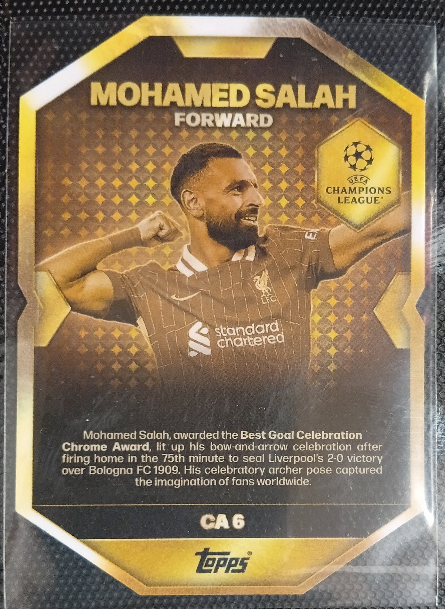 Match Attax 25/6 Mohammed Salah Chrome Award card 25/26