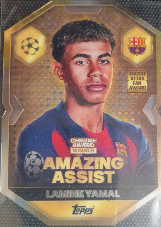 Match  Attax 25/26 Lamine yamal Chrome award card
