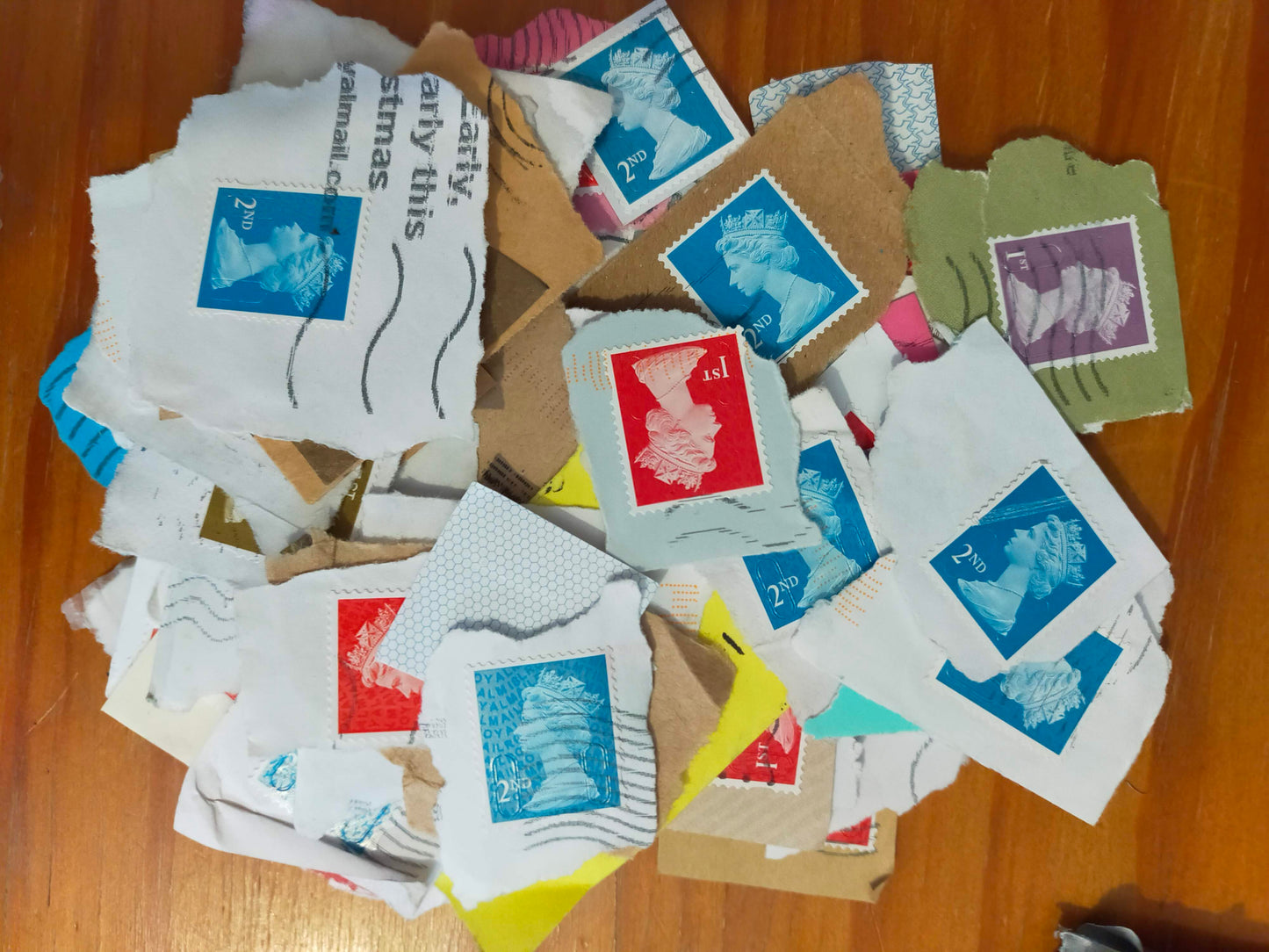 UK 1st/2nd class stamps  with security on paper x25