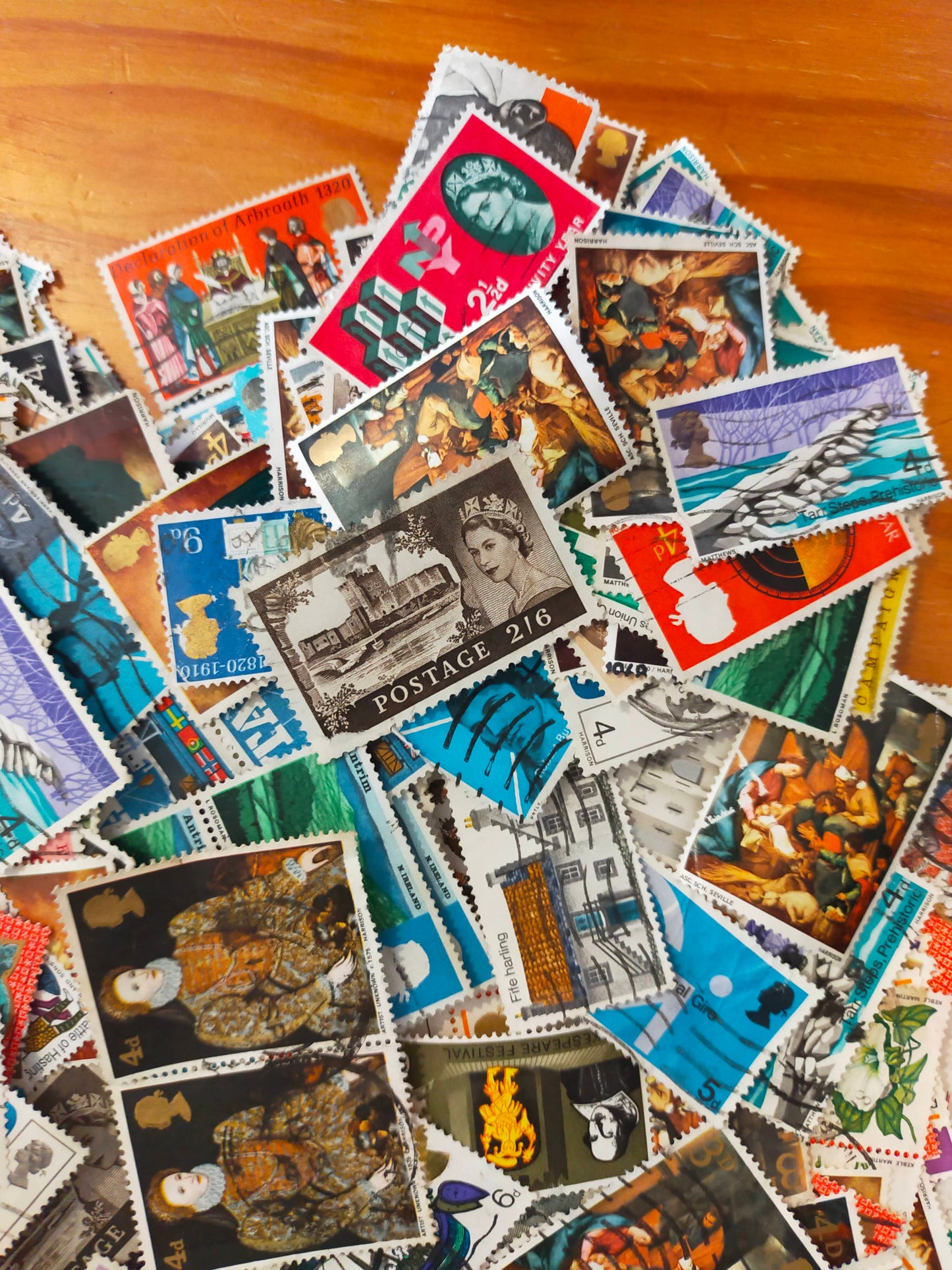 UK 1960s pre decimal commemerative stamps x50