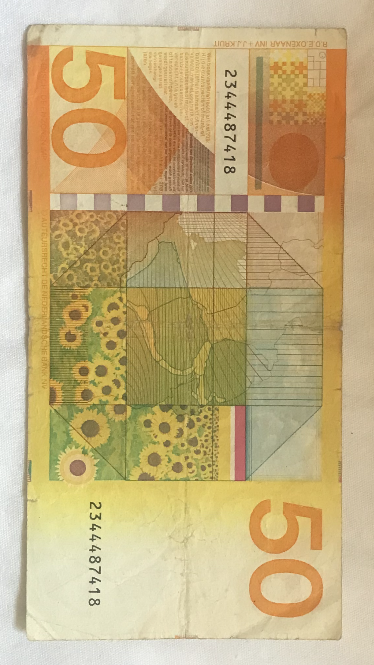 Netherlands 50 gulden Banknotes 1982 circulated